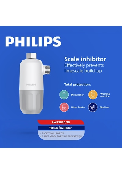 Philips Güçlü Kireç Önleyici Filtre X-Guard Awp9820/10 (Çamaşır,Bulaşık ve Termosifon)