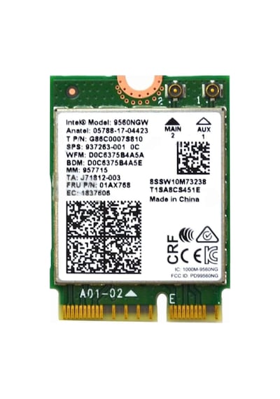 Intel 9560ngw M.2 Wi Fi & Bluetooth Modülü 1.73 Gbps, Dual Band, Bluetooth 5