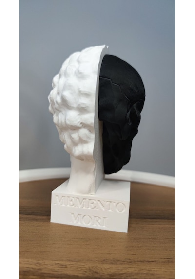Memento Mori-öleceğini Hatırla Dekoratif Hediyelik Biblo 17 Cm Plastik Siyah Beyaz