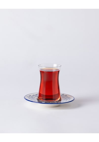 Madame Coco Luxe Couronne 6'lı Çay Tabağı Seti - Mavi/beyaz 8684427297957 Çok Renkli