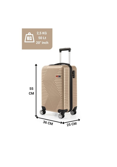 G&d Polo Suitcase Abs Gold Kabin Boy Valiz 600.06-k Altın