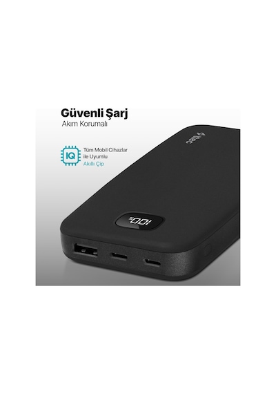 Chargeup Pro Lcd 10.000mah Pd 20w Taşınabilir Hızlı Şarj Aleti / Powerbank