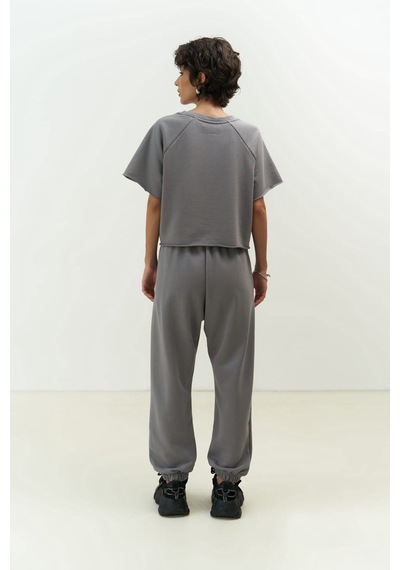 Mai Collection Mai Studios Co. Vero Duman Crop Eşofman Takım Füme
