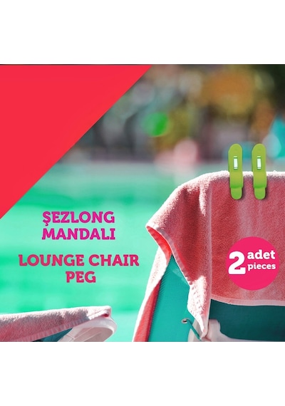 Boldy Renkli Plaj Mandalı-Şezlong Mandalı-Havlu Mandalı (2 Adet) (403803595) Beyaz Çok Renkli