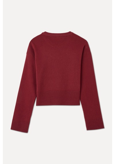 Mudo Kadın Kadın Bordo Loose Fit Bisiklet Yaka Kazak 1263228