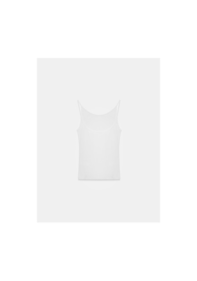 Dilvin 21178 Fitilli Basic Top-beyaz