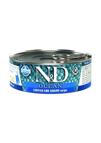N&D Ocean Morina Balığı Karides ve Balkabaklı Konserve Yavru Kedi Maması 6 x 70 G