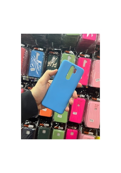 Xiaomi Redmi Note 8 Pro Silikon Lansman Içi Kadife Telefon Kılıfı Mavi