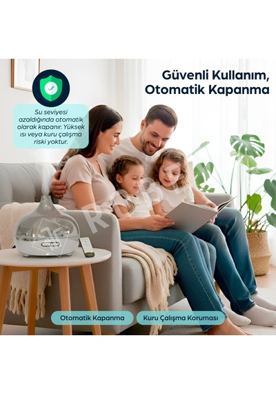 Robeve 550 Ml Otomatik Hava Nemlendirici Buhar Makinesi Oda Nemlendirici Aroma Difüzör Gümüş