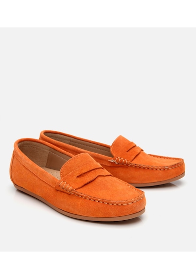Hotiç Kadın Süet Deri Turuncu Günlük Loafer 01ayh306650a570 Turuncu