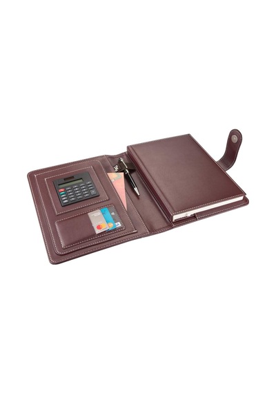 2k 5241 Ajanda Tarihsiz Çizgili 17x24 Cm. Ajanda/defter Hesap Makineli Suni Deri Organizer, Bordo 103 Ivory