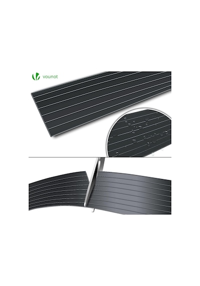 Pvc Gizlilik Şeritleri Bahçe Gizlilik Çiti Ekranı 300m X 4,7cm Güverte, Veranda, Balkon İçin 600 Klipsli Çift Çubuklu Paspaslar, Siyah