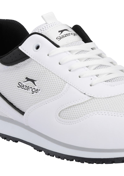 Slazenger Ironıcs I Erkek Büyük Beden Beyaz / Siyah Günlük Spor Ayakkabısı Beyaz - Siyah