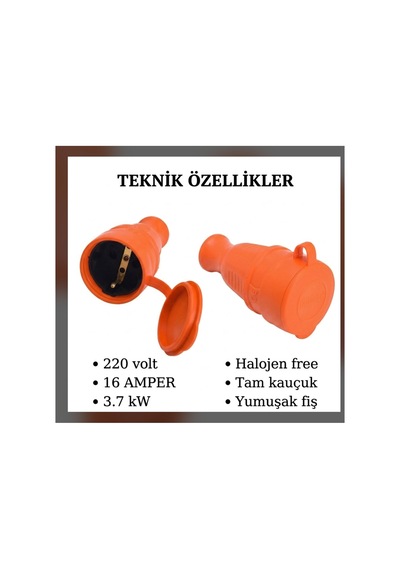 Tam Kauçuk Monofaze Yumuşak Holojen Free Dişi Fiş Araç Şarjı Uyumlu 3.7 Kw 16 Amper - 934357888