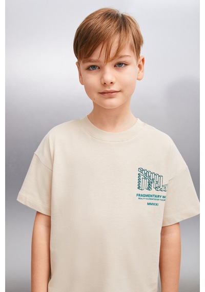 Grımelange NAEL Erkek Bej T-Shirt