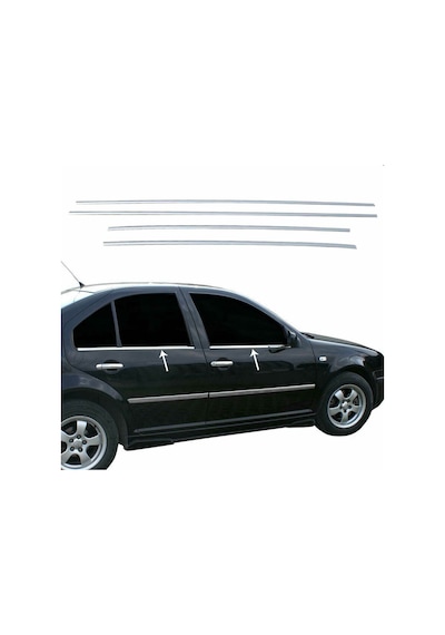 Volkswagen Bora Krom Cam Çıtası 1998-2004 4Prç Paslanmaz Çelik N11.145