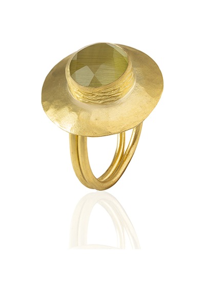Kadir Jewellery 22 Ayar Altın Kaplama Zirkon Taşlı Kadın Vintage Yüzük Yeşil 10748526