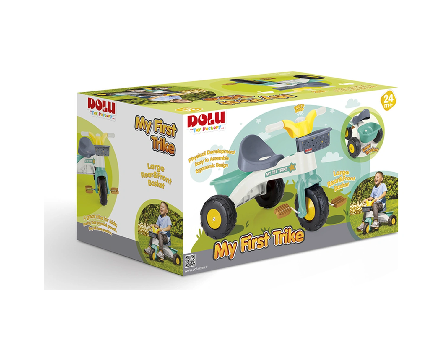 Dolu İlk Bisikletim Tutamaklı Box - Yeşil Yeşil