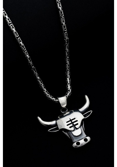 Erkek Gümüş Kolye - Kral Model Chicago Bulls Gümüş Kolye