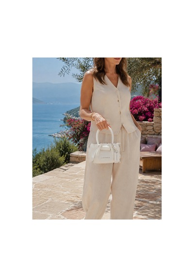 Just Polo Kadın Yeni Sezon Aksesuar Detaylı El Ve Omuz Çantası Ebat : 12 X 21 Cm Shopper Beyaz