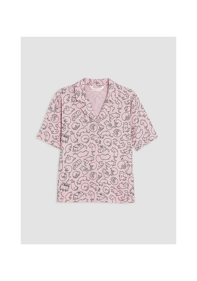 Lcw Dream Pembe Kedi Desenli Kadın Pijama Takım