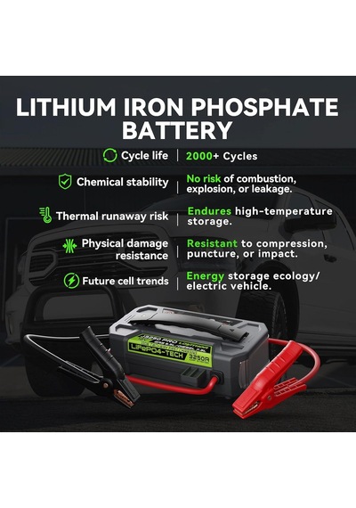 J3250pro 12v 3250amp Lifepo4 Akıllı Akü Takviye + Powerbank + Led Lamba