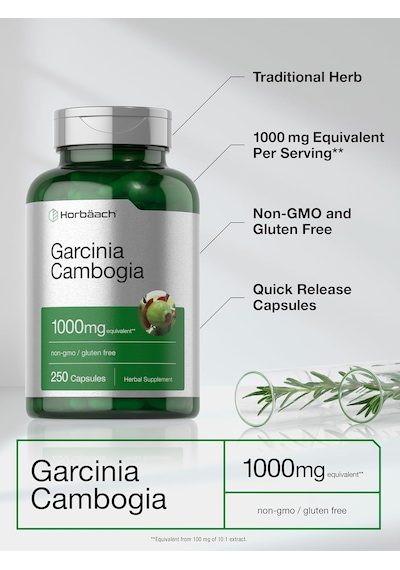 Horbaach Garcinia Cambogia Appetite Control Weight Loss 1000mg 250 Caps Aromasız