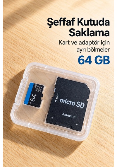 Ers 64 Gb Micro Sd Hafıza Kartı Adaptörlü Kutulu Set Çok Renkli