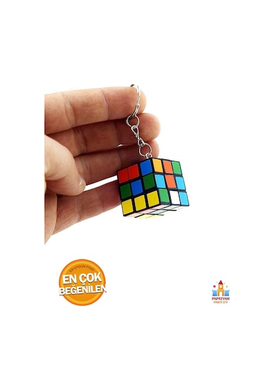 Zeka Küpü Anahtarlık - 12 Adet Mini Rubik Sabır Küpü