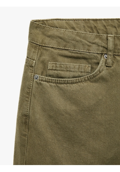 Koton Normal Bel Cepli Pamuklu Bol Kalıp Düz Paça Pantolon - Loose Straight Fit Jean Haki 7wam40253nd Koton Normal Bel Cepli Pamuklu Bol Kalıp Düz Paça Pantolon - Loose Straight Fit Jean Haki 7wam40253nd