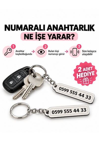 Doalino Kişiye Özel Ahşap Araç İçi Numaratör Cama Vantuzlu Telefon Numarası Park Plakası Beyaz