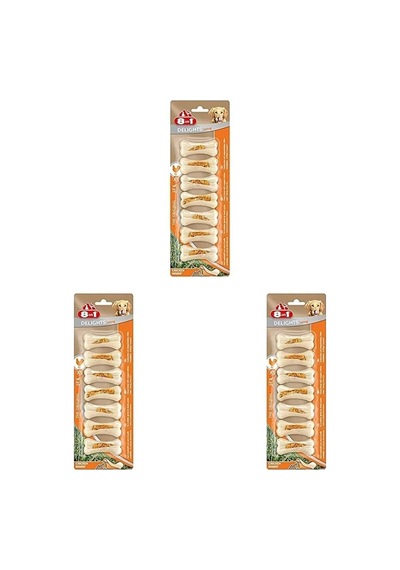 Delights Strong Xs Boy Kemik 7'li, 140 Gr Köpek Ödülü 3 Paketi