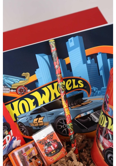 Dekomus Özel Kutulu Yeni Sezon Lisanslı Hot Wheels Kırtasiye Seti Ahşap