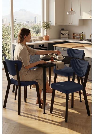Estro Serisi Mdf Sabit 90x90 Siyah Mermer Desen Mutfak Masası Takımı 4 Adet Sandalye Siyah Mermer - Antrasit Estro Serisi Mdf Sabit 90x90 Siyah Mermer Desen Mutfak Masası Takımı 4 Adet Sandalye Siyah Mermer - Antrasit