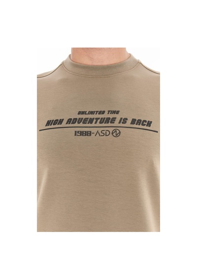 AR-MA Arma Erkek Slim Fit Sweatshirt Yazı Baskılı, Scuba Interlok, Bisiklet Yaka, Basic K30124685502 Gri - Bej AR-MA Arma Erkek Slim Fit Sweatshirt Yazı Baskılı, Scuba Interlok, Bisiklet Yaka, Basic K30124685502 Gri - Bej