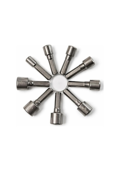 Orret Home 9 Parça Manyetik Somun Ucu Seti 5mm-13mm Arası Lokma Uç Takımı, Matkap Uyumlu Somun Sökme Adaptörü, 1/4" Altıgen Şaft, Manyetik Başlıklı Lokma Anahtar Uçları