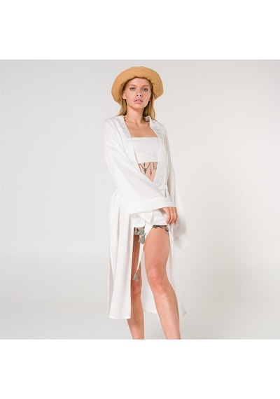 Miespiga Eli Kadın Pul Baskılı Kimono-Ekru-Standart Ekru