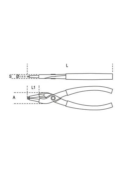 Beta 1032 180mm. Ø 19-60mm. İç Segman Pensesi Yaysız Düz X000d