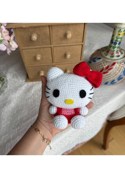 Amigurumi Hello Kıtty Oyuncak 12 Cm