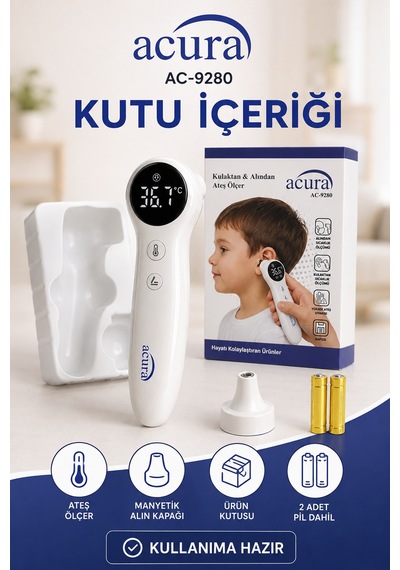 Acura Ac-9280 Dual Kulaktan & Alından Profesyonel Ateş Ölçer