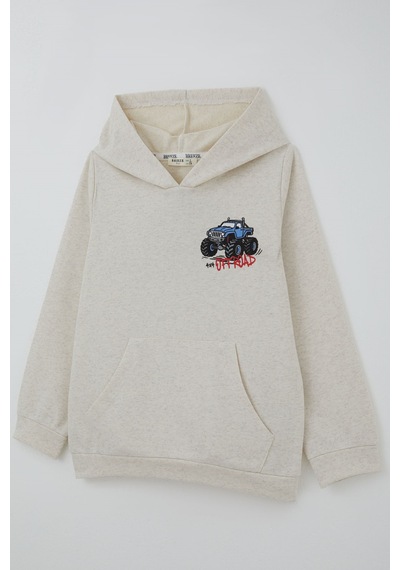 Breeze Erkek Çocuk Sweatshirt Macera Temalı Arazi Aracı Sırt Baskı Detaylı 4-8 Yaş , Bej Melanj Breeze Erkek Çocuk Sweatshirt Macera Temalı Arazi Aracı Sırt Baskı Detaylı 4-8 Yaş , Bej Melanj