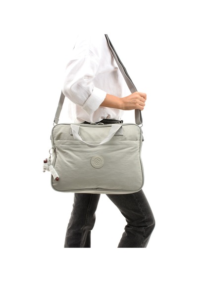 Ss 3027 Unisex Krinkıl Suya Dayanıklı Laptop Bölmeli Çapraz-el Askılı Evrak Ve Laptop Çantası Açık Gri