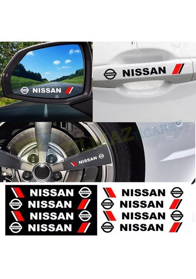 Nissan Logo Kapı Kolu Jant Ayna Oto Sticker Yapıştırma Etiket 4Ad 13 Cm