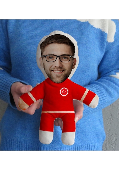 Bk Gift  Kutusunda Kişiye Özel Fotoğraflı Ay-yıldız Formalı Bebek Yastık-1, Arkadaşa , Sevgiliye , Doğum Günü si