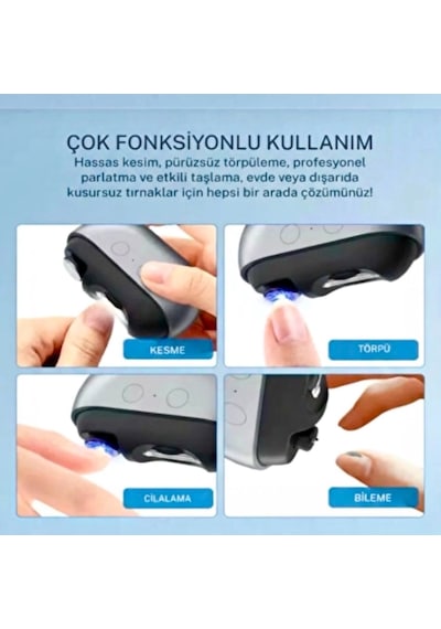 Auhma Anc-02 4in1 Elektrikli Tırnak Törpüleme Ve Kesme Makası Otomatik Tırnak Makinesi