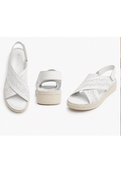 N Napa Shoe Np.2427.beyaz Deri Sandalet