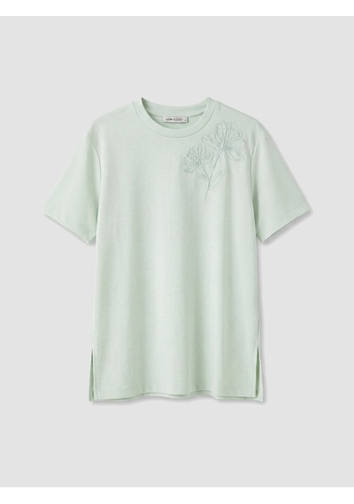 Lcw Modest Yeşil Soft Touch Nakışlı Bluz
