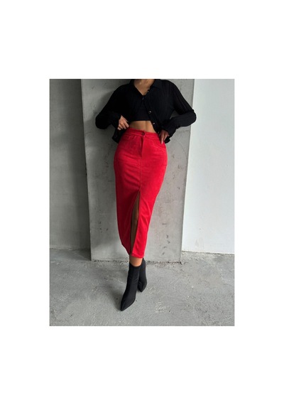 Verymoda Süet Etek F1761 Kırmızı