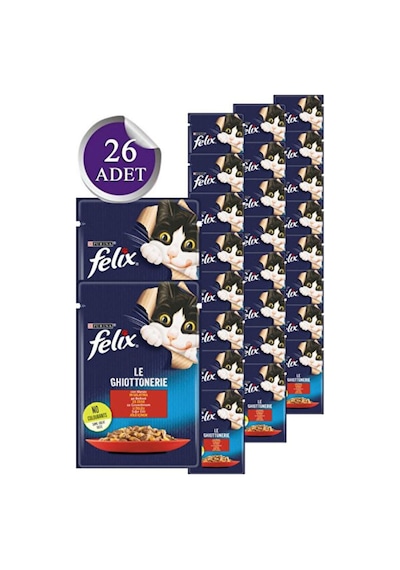 Felix Kuzu Etli Yetişkin Kedi Pouch Mama 85 Gr 26 Adet