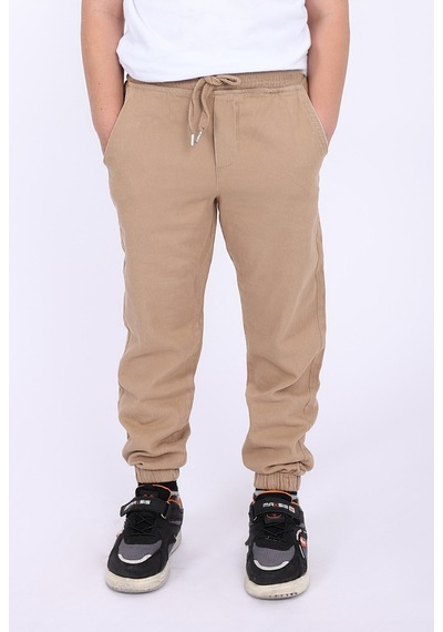 Blayn Jeans Çocuk Beli Lastikli Kışlık Erkek Ve Kız Unisex Pantolon Krem